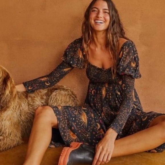 Farm Rio size XL Leopard Sky midi dress celestial - Picture 1 of 10